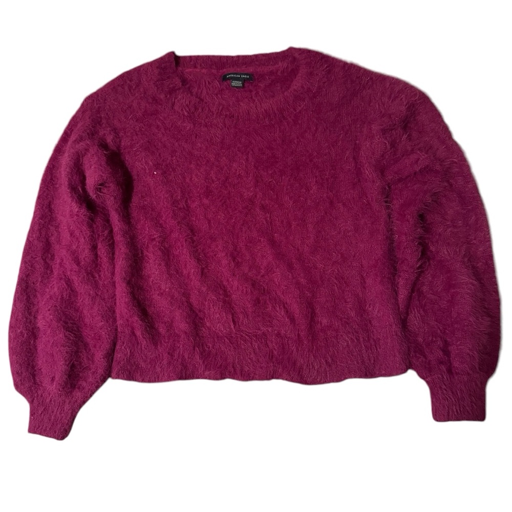 American Eagle Purple Faux Angora Sweater XSmall